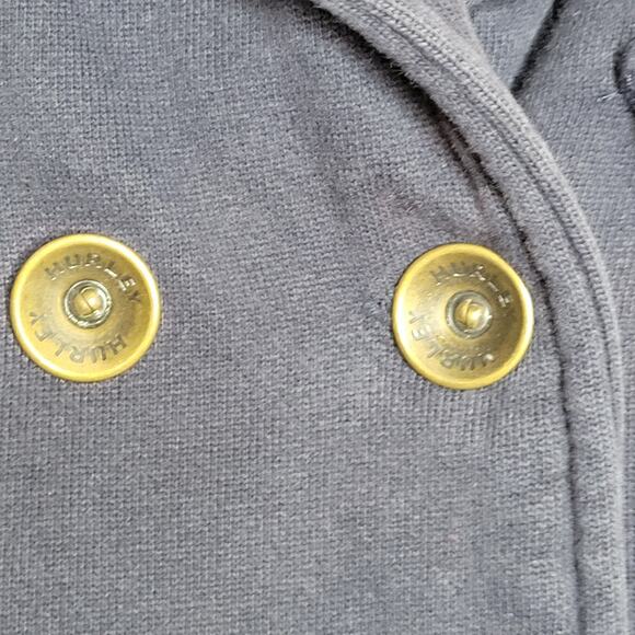 HURLEY Women's Winchester YC Hooded Fleece Peacoat Jacket Navy Blue sz M - Picture 8 of 12